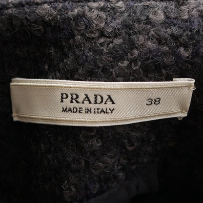 Prada Wool Nylon Belted Skirt Gray 38 — view 7