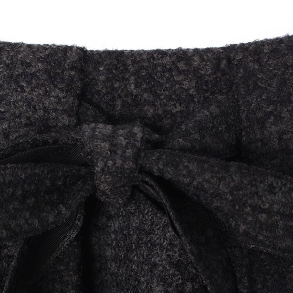Prada Wool Nylon Belted Skirt Gray 38 — view 3