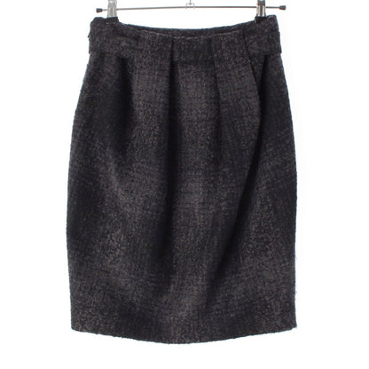 Prada Wool Nylon Belted Skirt Gray 38 — view 2