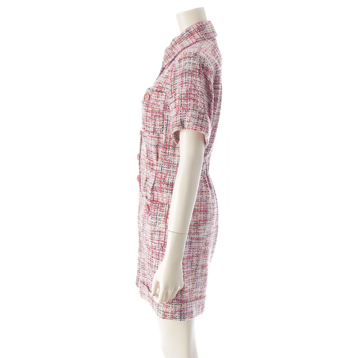 Chanel Tweed Lion Button Jumpsuit All in Jumps Pink Multi Color 34 — view 3