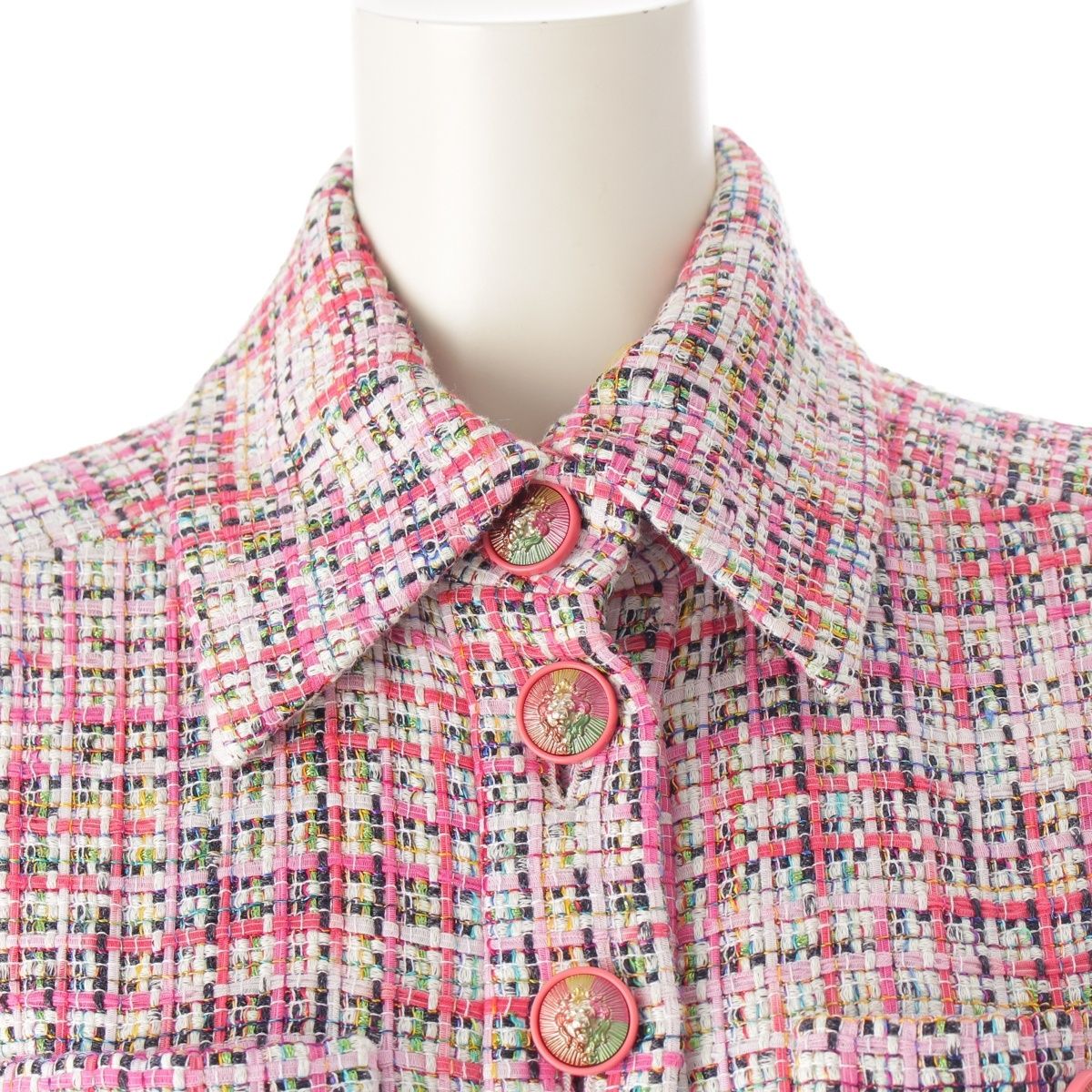 Chanel Tweed Lion Button Jumpsuit All in Jumps Pink Multi Color 34 — view 5