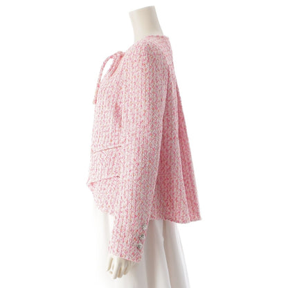 Chanel Cotton Nylon Coco Button Tailored Jacket Top Pink 36 — view 3