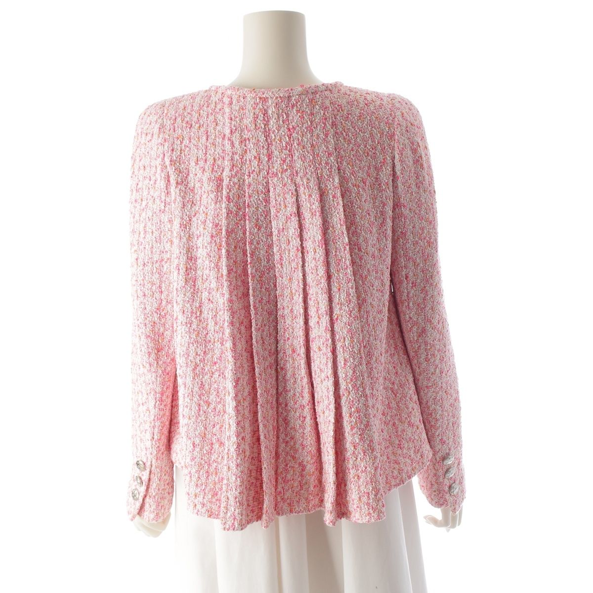 Chanel Cotton Nylon Coco Button Tailored Jacket Top Pink 36 — view 4