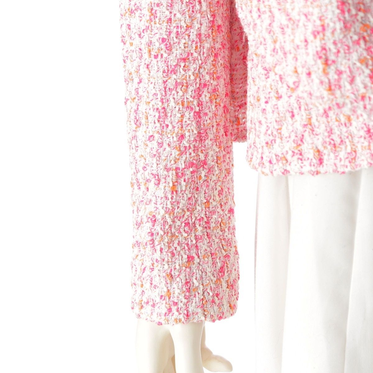 Chanel Cotton Nylon Coco Button Tailored Jacket Top Pink 36 — view 6