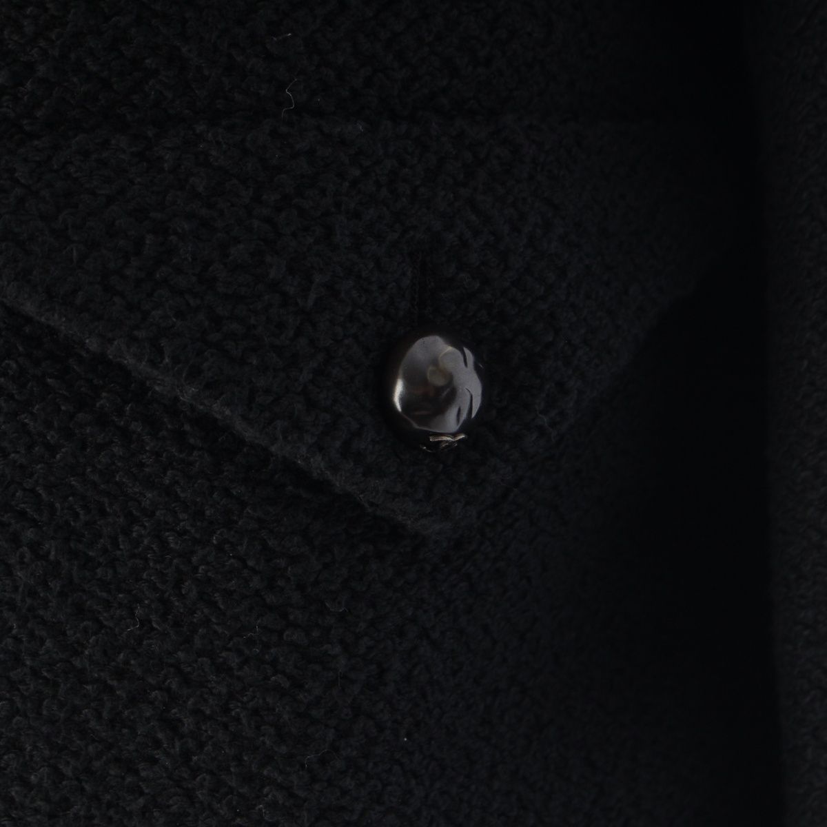 Chanel Cotton Silk CC Logo Coco Button Cropped Tailored Jacket Top Black 36 — view 7