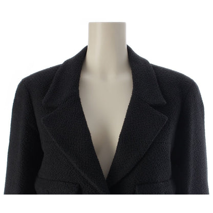 Chanel Cotton Silk CC Logo Coco Button Cropped Tailored Jacket Top Black 36 — view 5