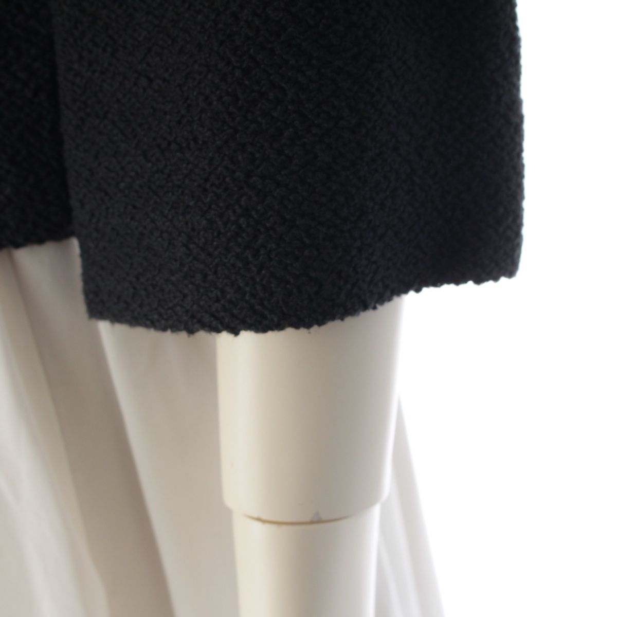 Chanel Cotton Silk CC Logo Coco Button Cropped Tailored Jacket Top Black 36 — view 6