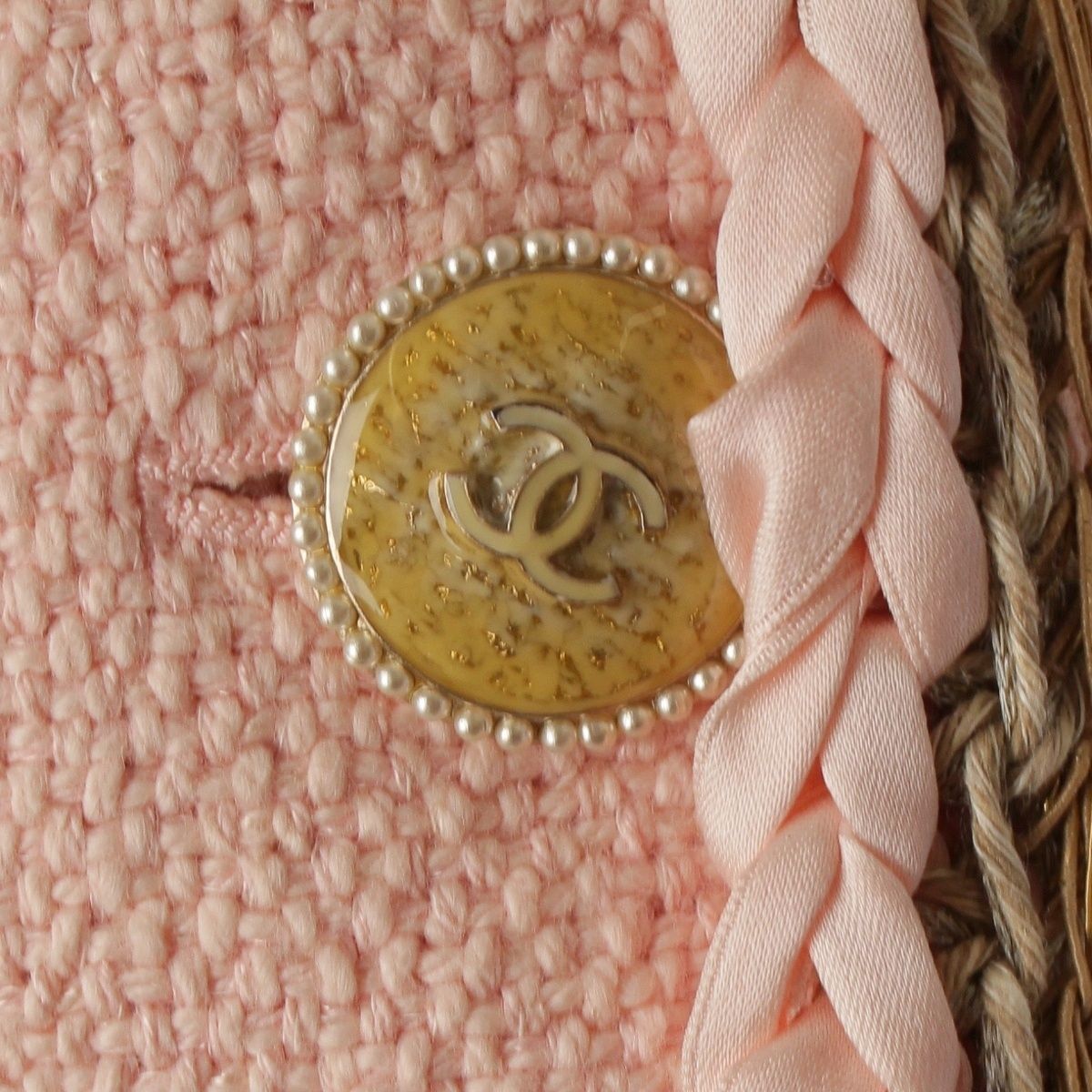 Chanel Braid Trimming CC Logo Coco Button Tailored Jacket Pink 36 — view 7
