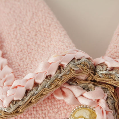 Chanel Braid Trimming CC Logo Coco Button Tailored Jacket Pink 36 — view 9