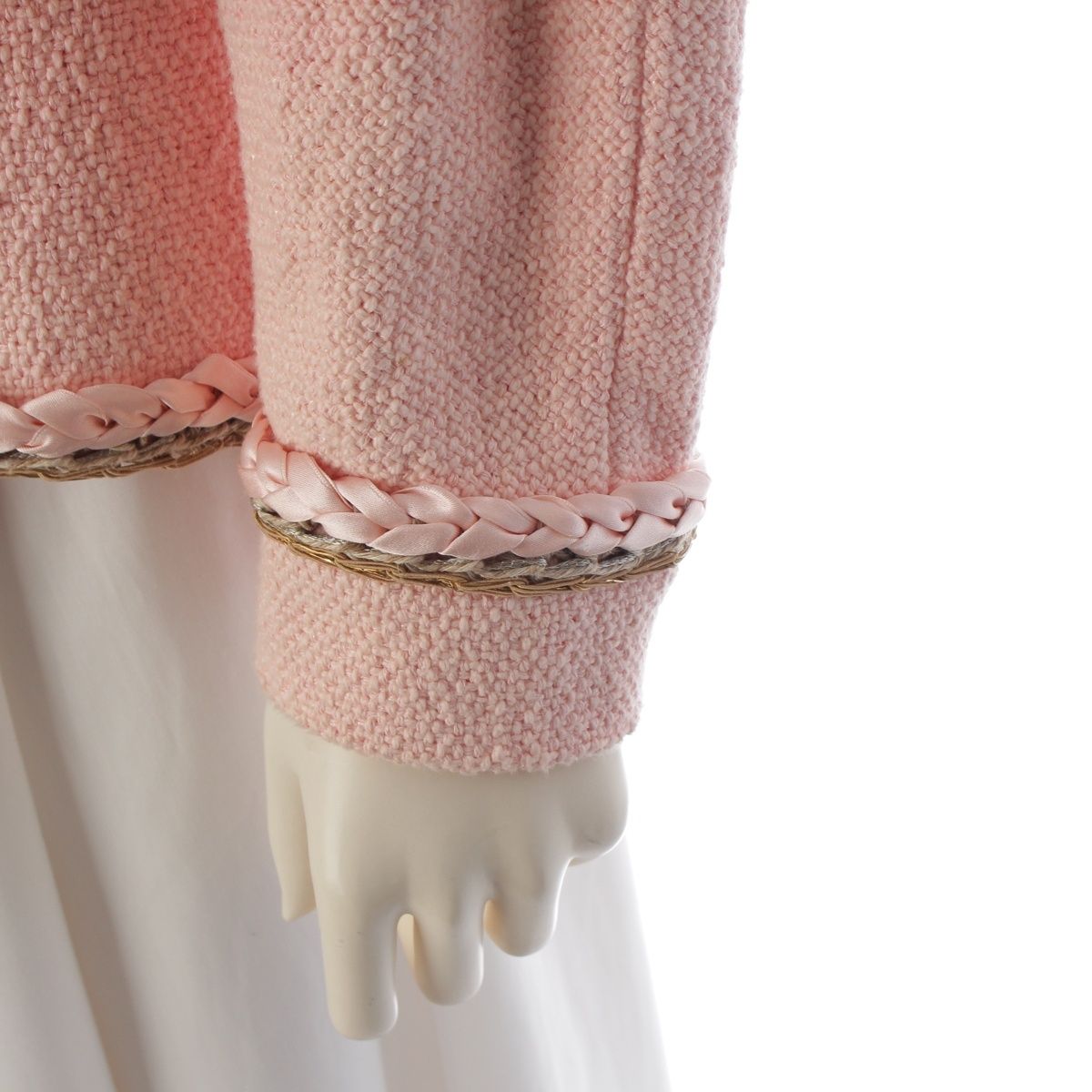 Chanel Braid Trimming CC Logo Coco Button Tailored Jacket Pink 36 — view 6