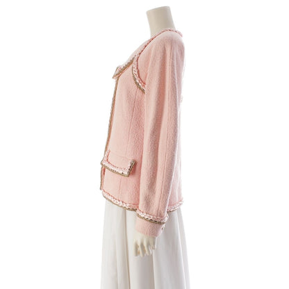 Chanel Braid Trimming CC Logo Coco Button Tailored Jacket Pink 36 — view 3