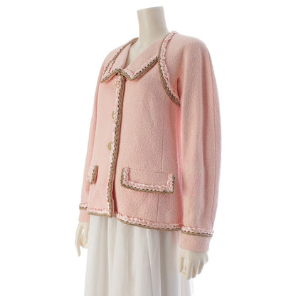 Chanel Braid Trimming CC Logo Coco Button Tailored Jacket Pink 36 — view 2