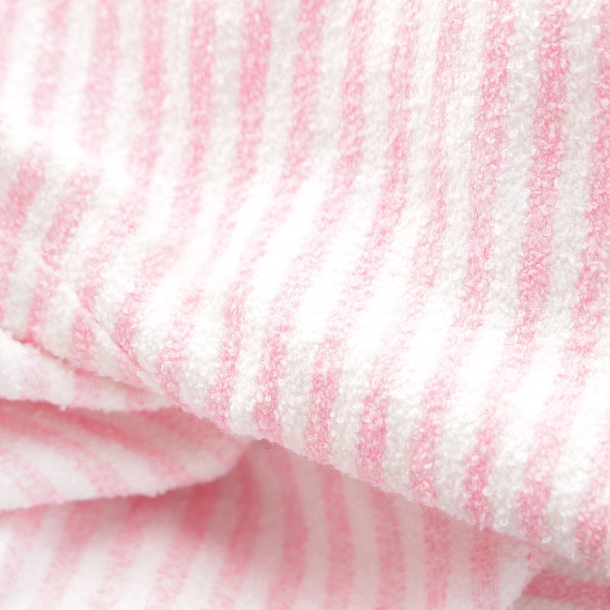 Chanel Cotton CC Logo Striped Belt Coat Pink White 36 — view 9