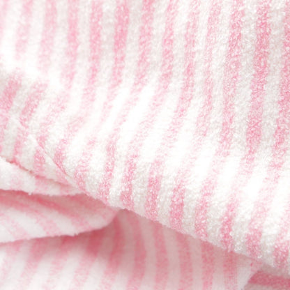 Chanel Cotton CC Logo Striped Belt Coat Pink White 36 — view 9