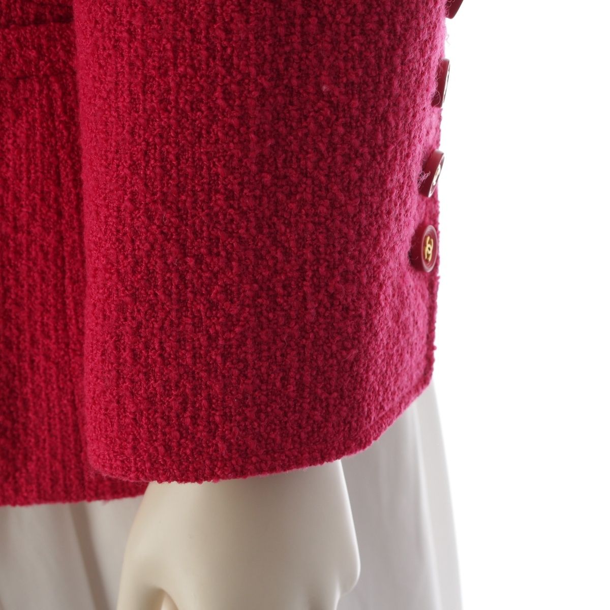 Chanel Wool CC Logo Coco Button 4 Pocket Terre Jacket Pink 38 — view 6