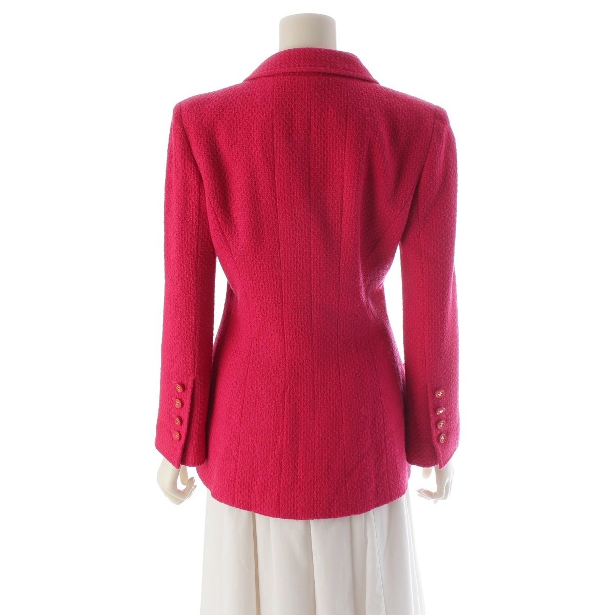Chanel Wool CC Logo Coco Button 4 Pocket Terre Jacket Pink 38 — view 4