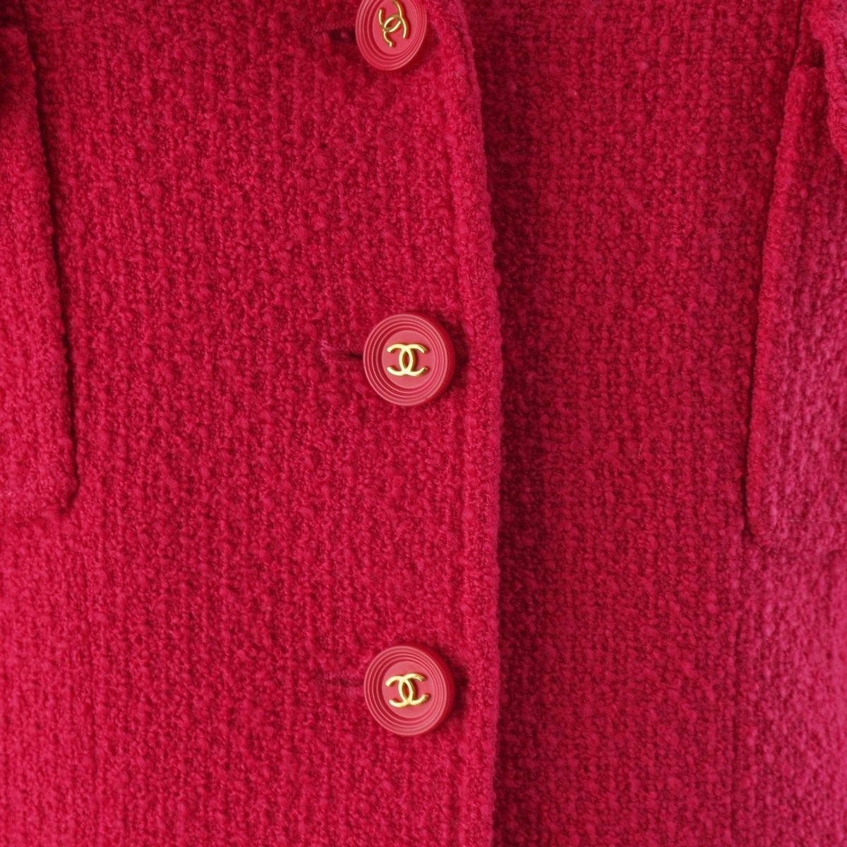 Chanel Wool CC Logo Coco Button 4 Pocket Terre Jacket Pink 38 — view 7