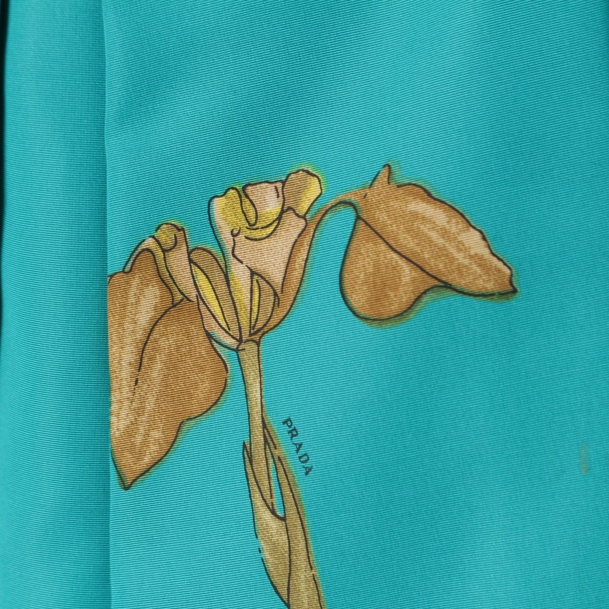 Prada Silk Floral Bowtie Skirt Green 38 — view 6