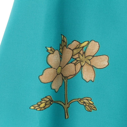 Prada Silk Floral Bowtie Skirt Green 38 — view 7