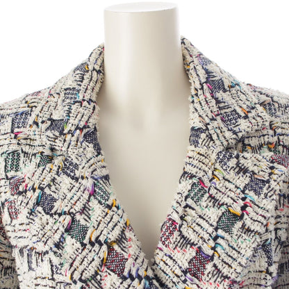 Chanel Trim Tweed Cotton Tailored Jacket White Multi Color 36 — view 5