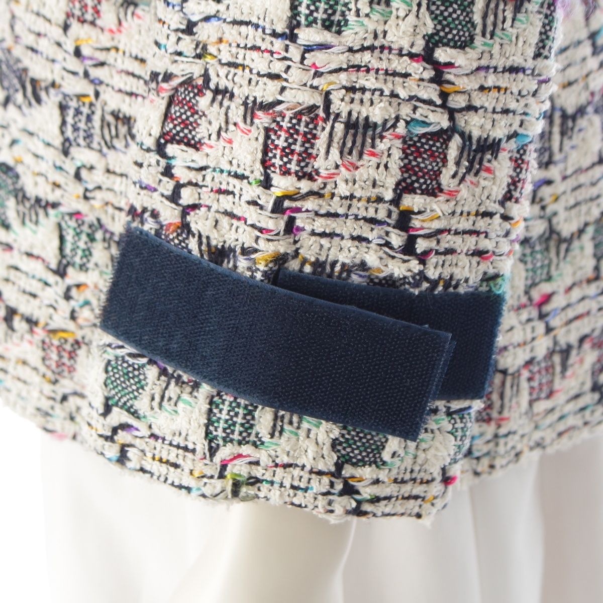 Chanel Trim Tweed Cotton Tailored Jacket White Multi Color 36 — view 7