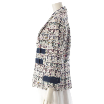 Chanel Trim Tweed Cotton Tailored Jacket White Multi Color 36 — view 3