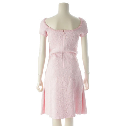 Chanel CC Logo Flower Jacquard Knit Dress Pink 36 — view 4