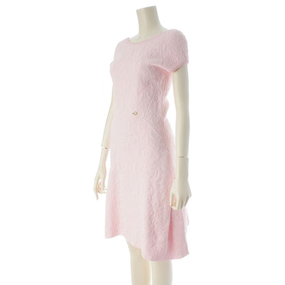 Chanel CC Logo Flower Jacquard Knit Dress Pink 36 — view 2