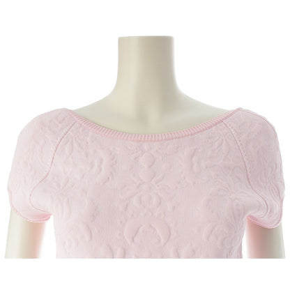 Chanel CC Logo Flower Jacquard Knit Dress Pink 36 — view 5