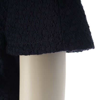 Chanel Rayon Cotton Silk CC Logo Button French Sleeve Dress Top Navy 36 — view 6
