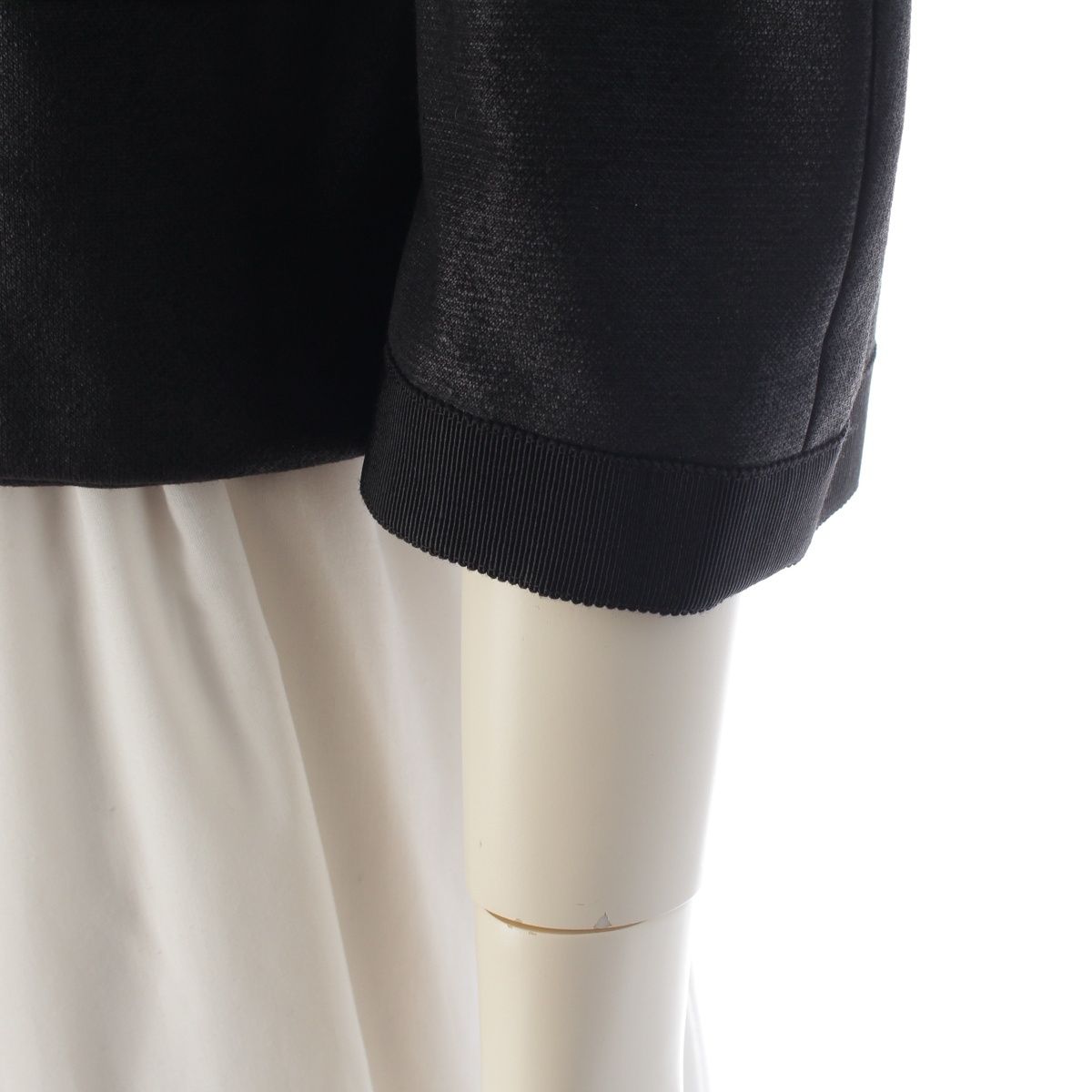Chanel Coco Line Cotton Cashmere Cropped Tailored Jacket Top Black 38 — view 6