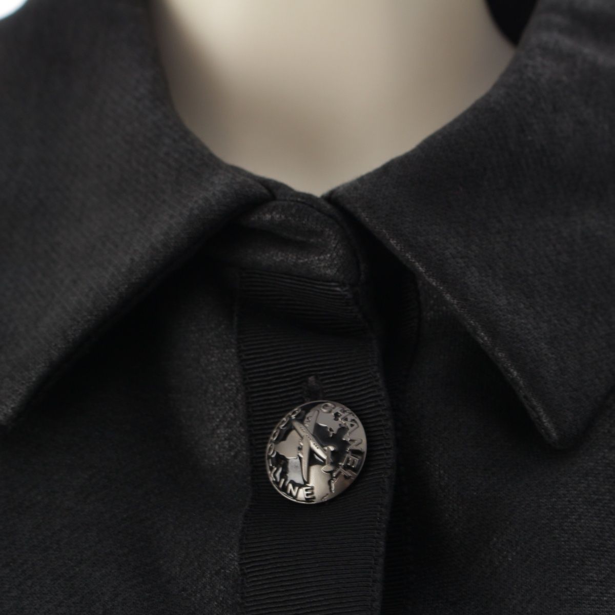 Chanel Coco Line Cotton Cashmere Cropped Tailored Jacket Top Black 38 — view 8