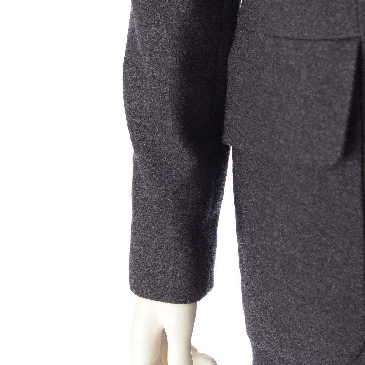 Chanel Wool Silk CC Logo Button Coat Double Long Gray 42 — view 6