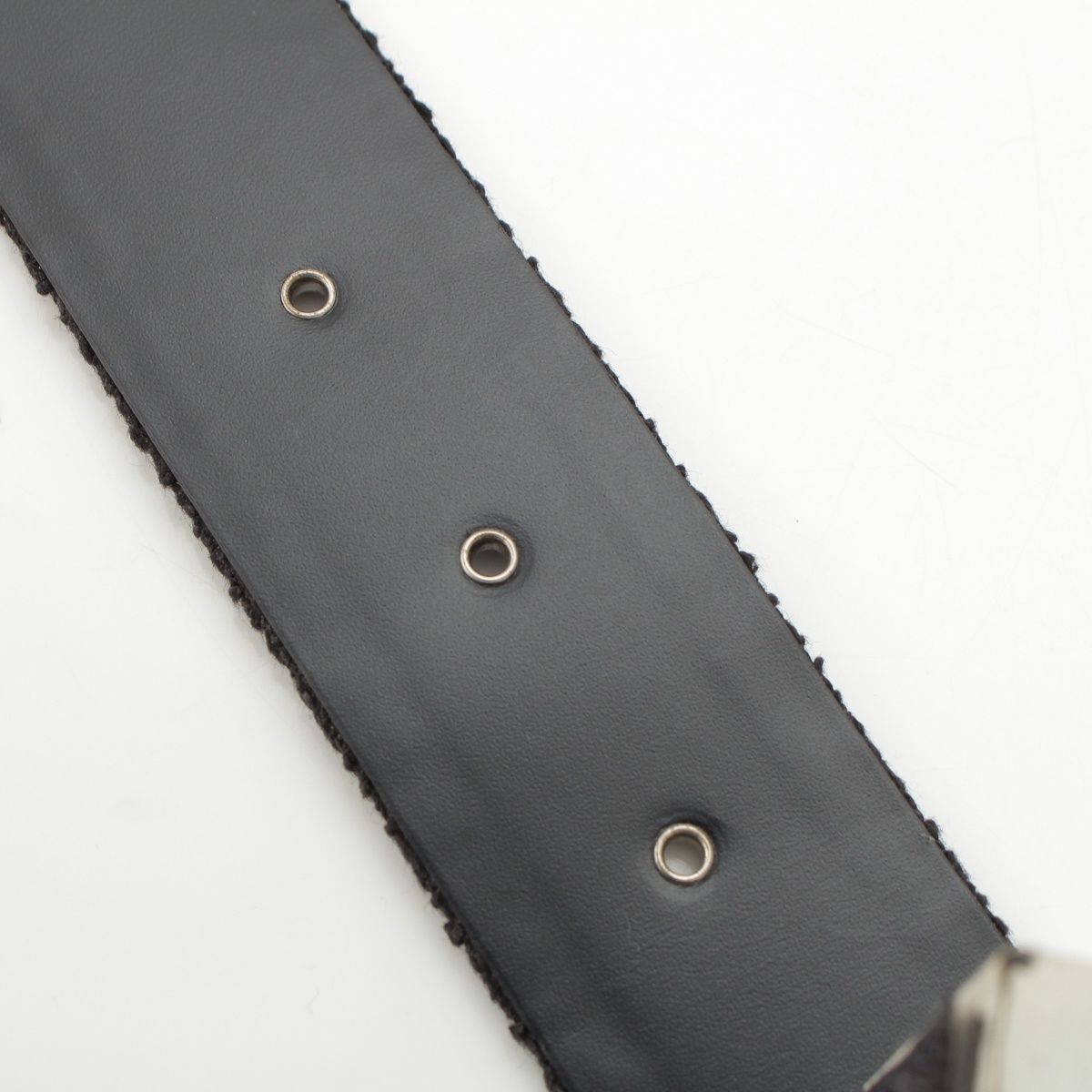 Chanel Tweed Logo Square Buckle Belt Black — view 6