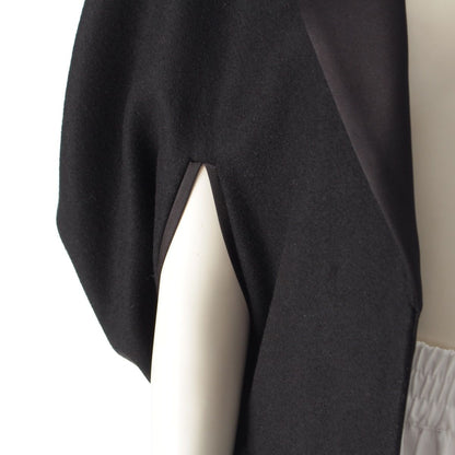 Chanel Cashmere Wool Lion Button Poncho Cape Long Coat Black 36 — view 6