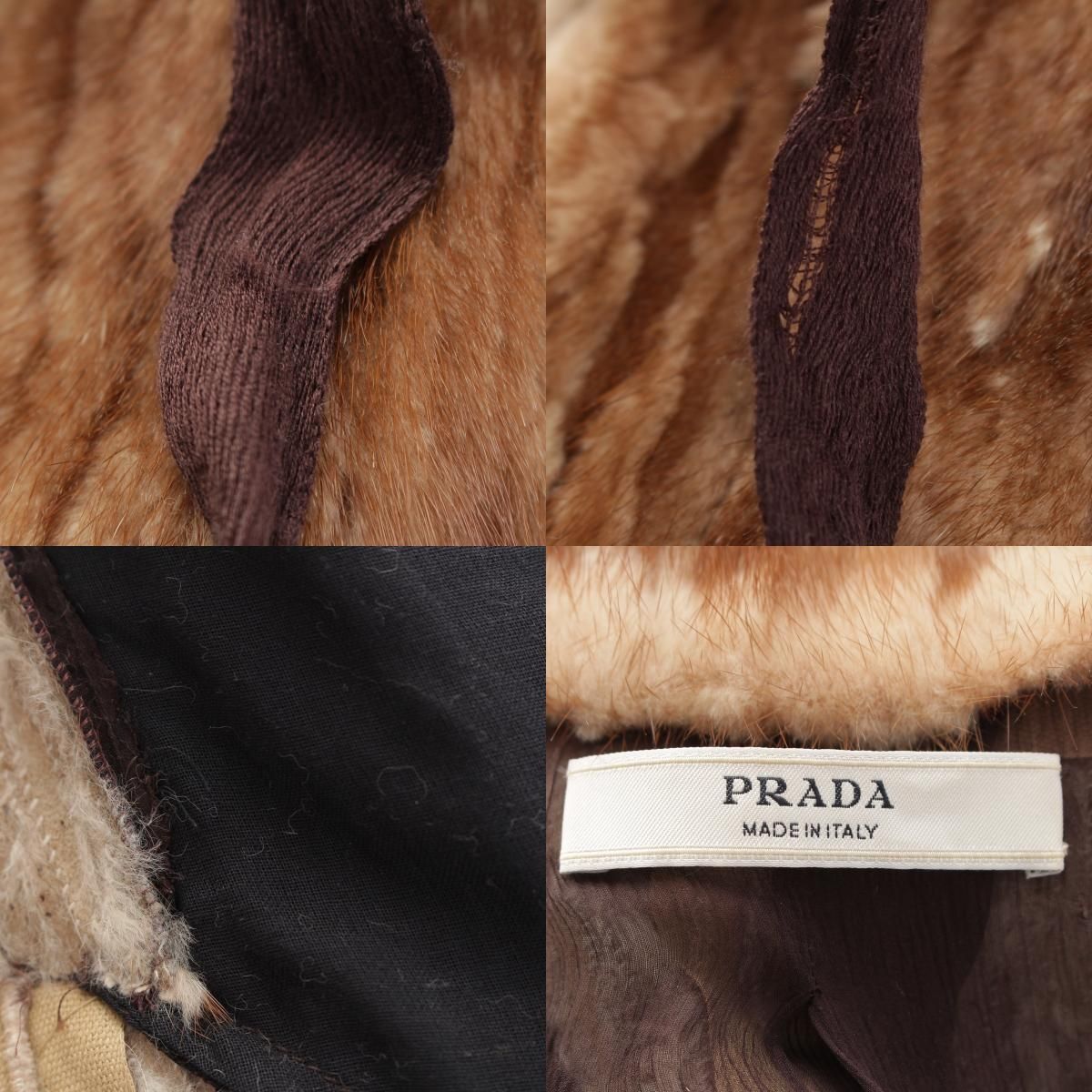 Prada American Mink Vintage Coat Beige 40 — view 9