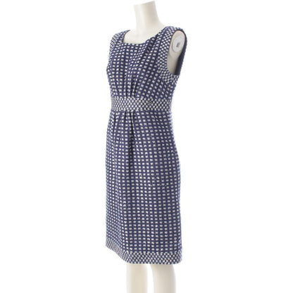 Chanel CC Logo Button Tweed Sequin Jacket Dress Set Blue 36 — view 5