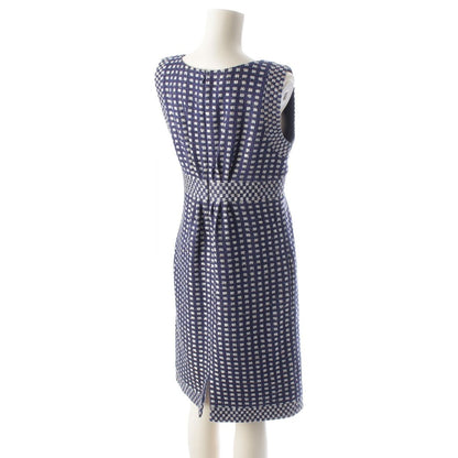 Chanel CC Logo Button Tweed Sequin Jacket Dress Set Blue 36 — view 6