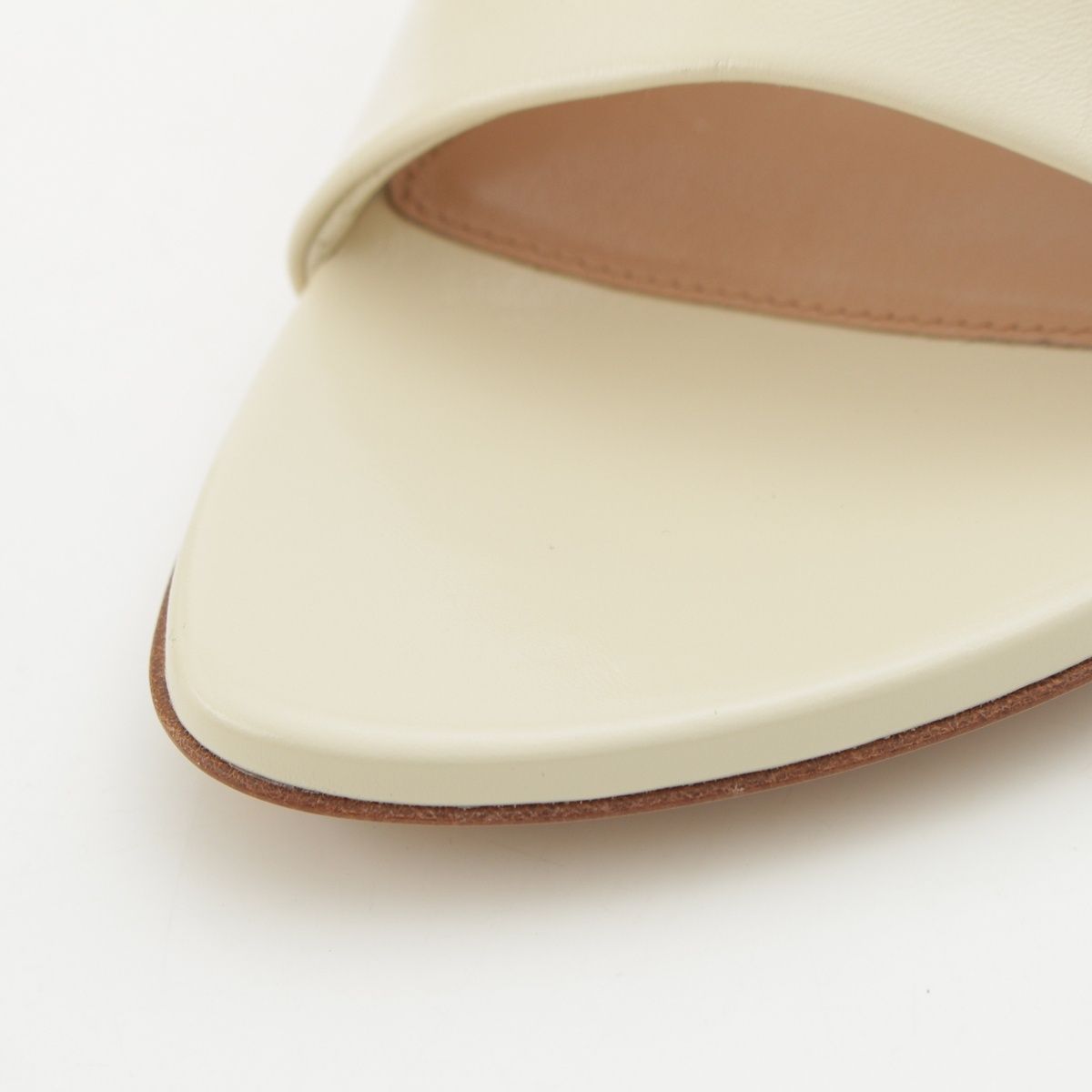 Bottega Veneta Lana Leather Calfskin Open Toe Sandals Sea Salt Mules Off White — view 8