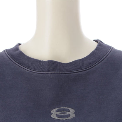 Balenciaga Front Logo Embroidery Distressed Sweatshirt Top Navy — view 5