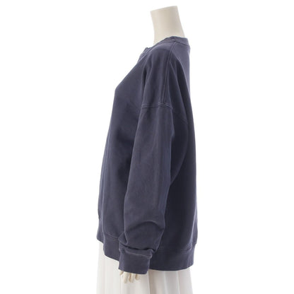 Balenciaga Front Logo Embroidery Distressed Sweatshirt Top Navy — view 3