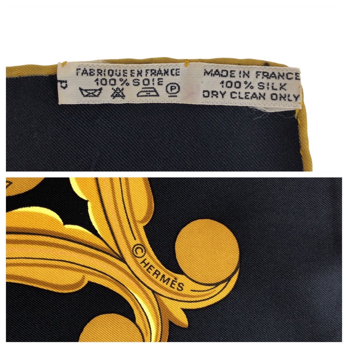 Hermes Sun Animals Carre 90 Black Yellow Multi Color Silk Scarf — view 3