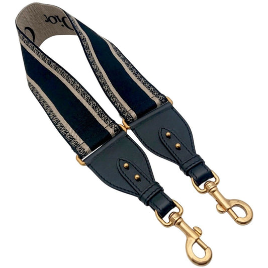 Dior Shoulder Strap Black Beige Embroidery