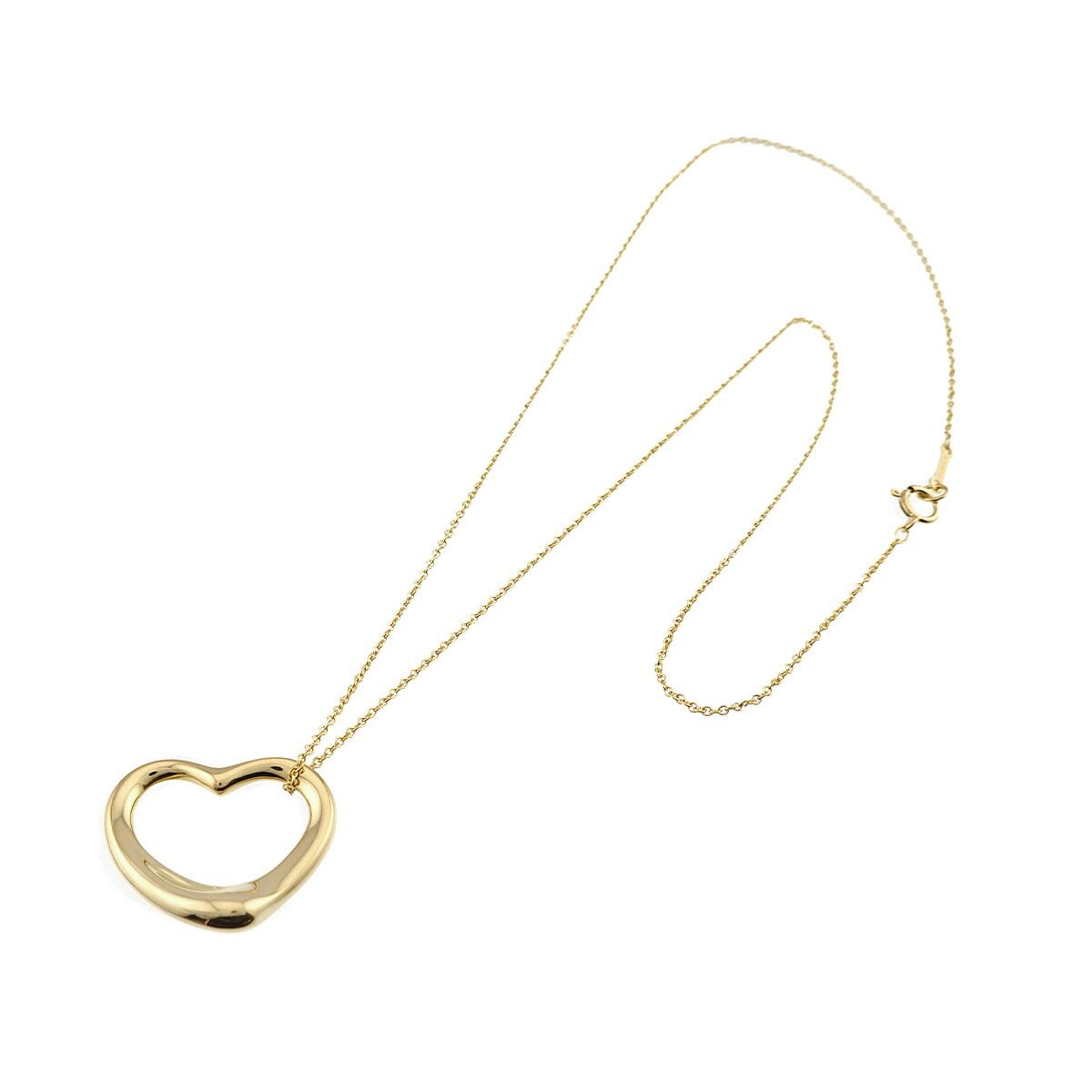 Tiffany & Co Open Heart Width 22 mm Necklace 40 cm 18k YG Yellow Gold — view 2