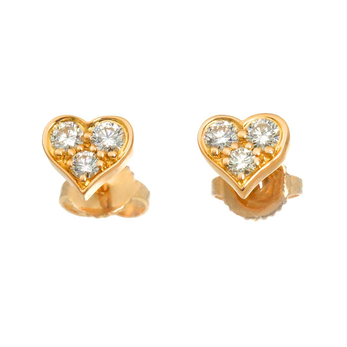 Tiffany & Co Sentimental Heart Diamond Earrings 18k PG Pink Gold 750 Pierced — view 2
