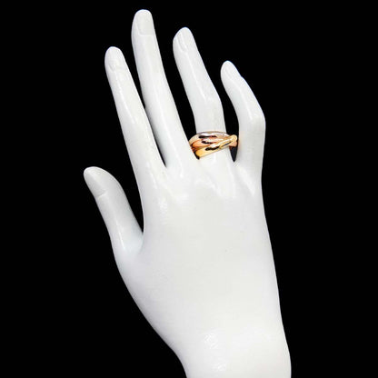 Cartier Trinity MM 55 Ring 18k YG WG PG Triple Strand Suri Gold 750 — view 8