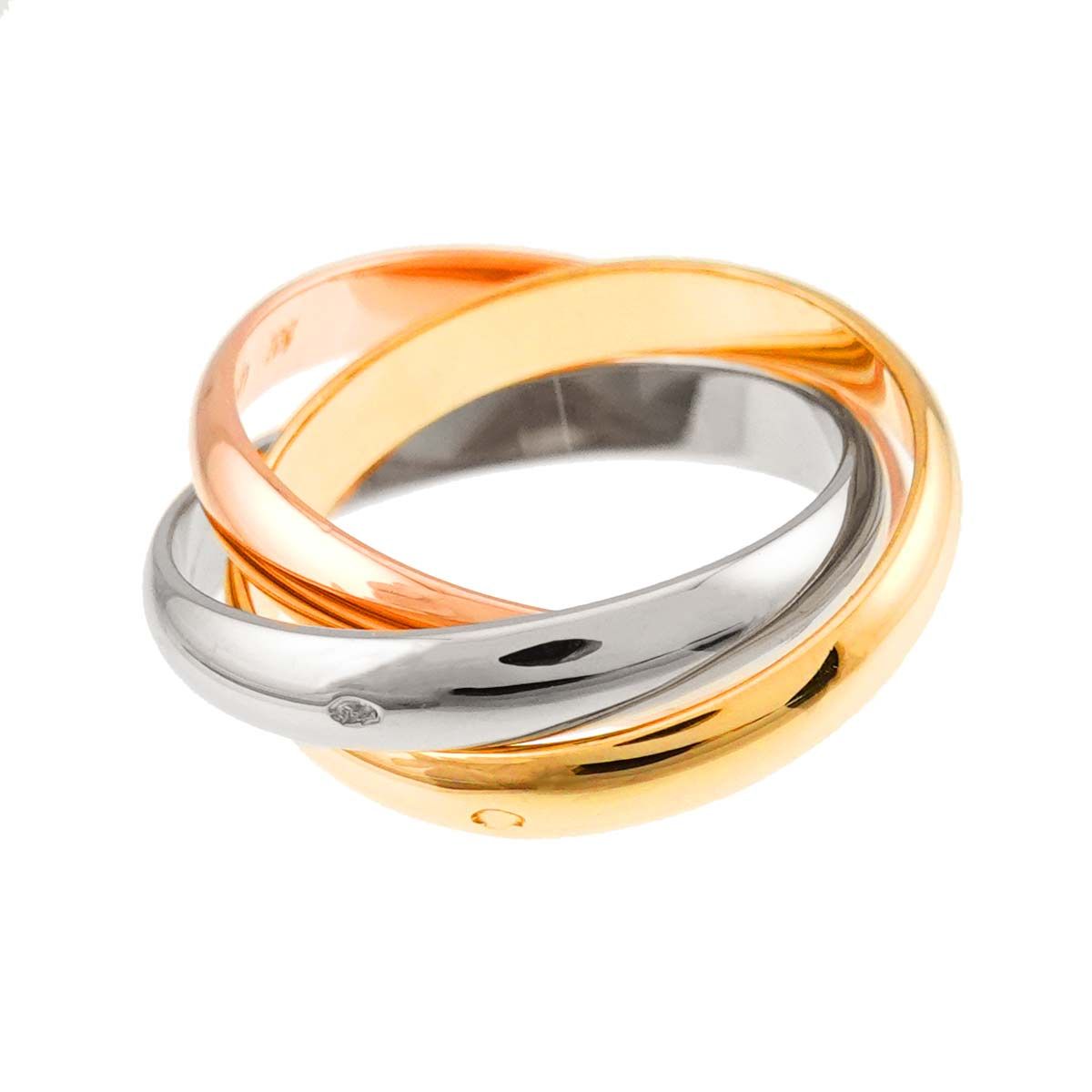 Cartier Trinity MM 55 Ring 18k YG WG PG Triple Strand Suri Gold 750 — view 5