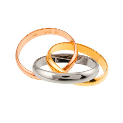 Cartier Trinity MM 55 Ring 18k YG WG PG Triple Strand Suri Gold 750 — view 3