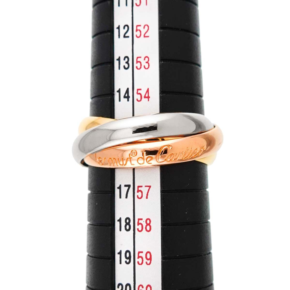 Cartier Trinity MM 55 Ring 18k YG WG PG Triple Strand Suri Gold 750 — view 7