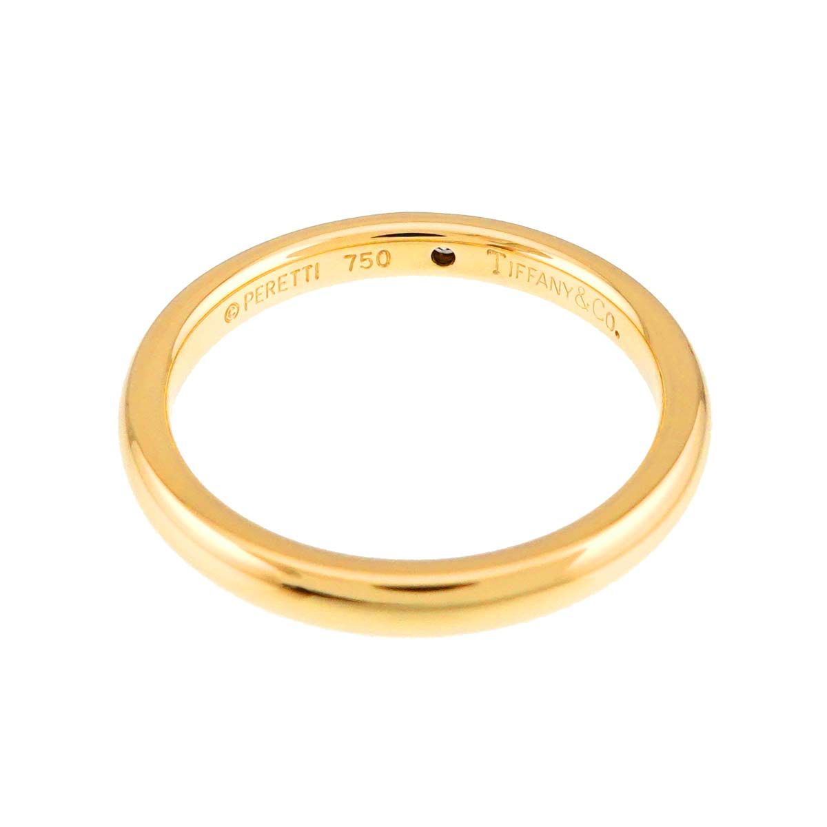 Tiffany & Co Stacking Band Ring Diamond 18k YG Yellow Gold 750 — view 3